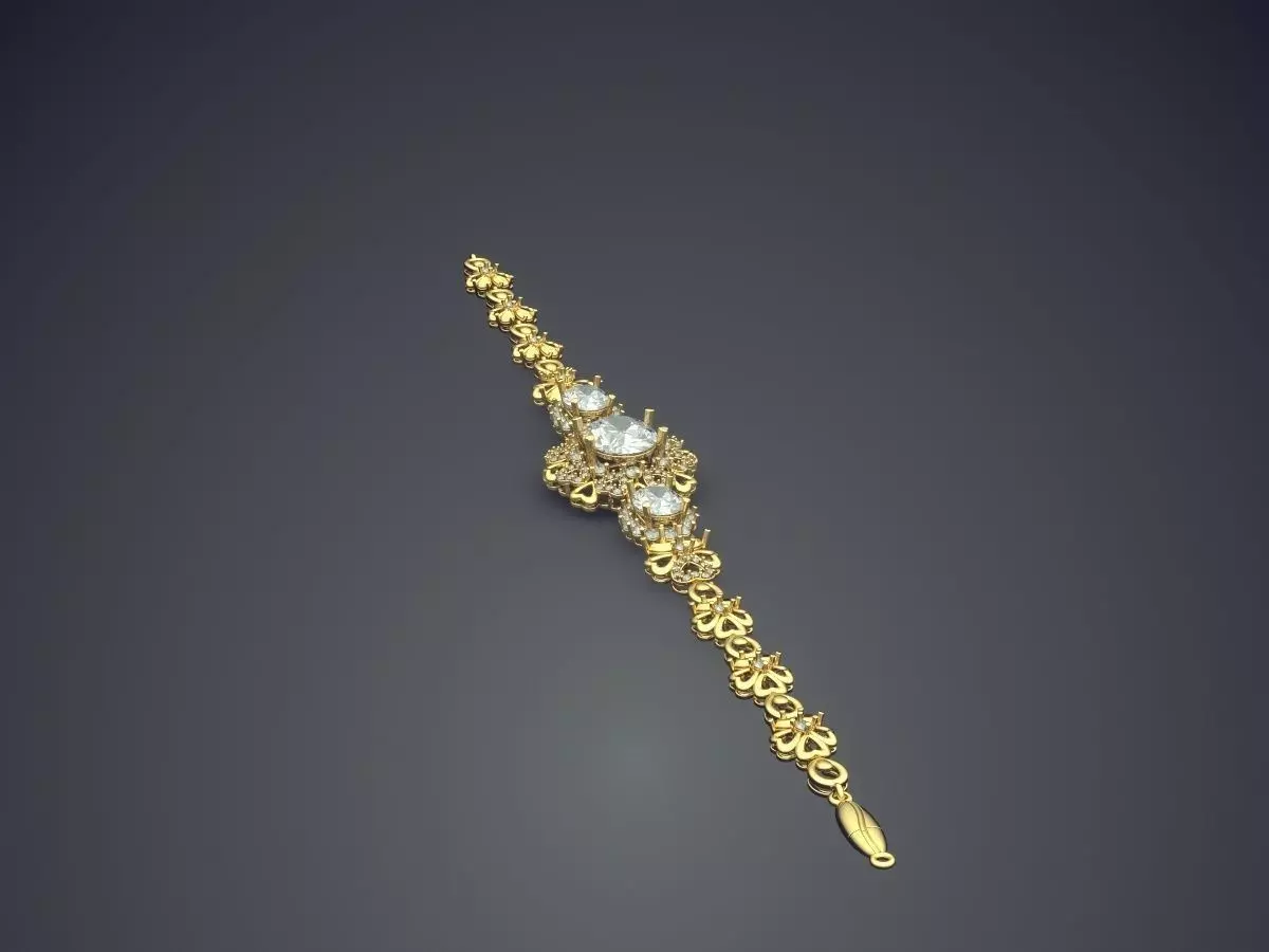 Bracelet With Diamonds 1128 3D print model_3