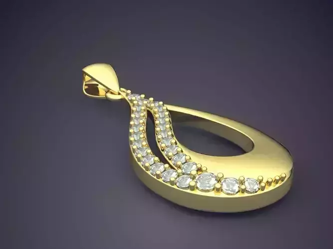 Raindrop-Shaped Diamond Pendant 1115