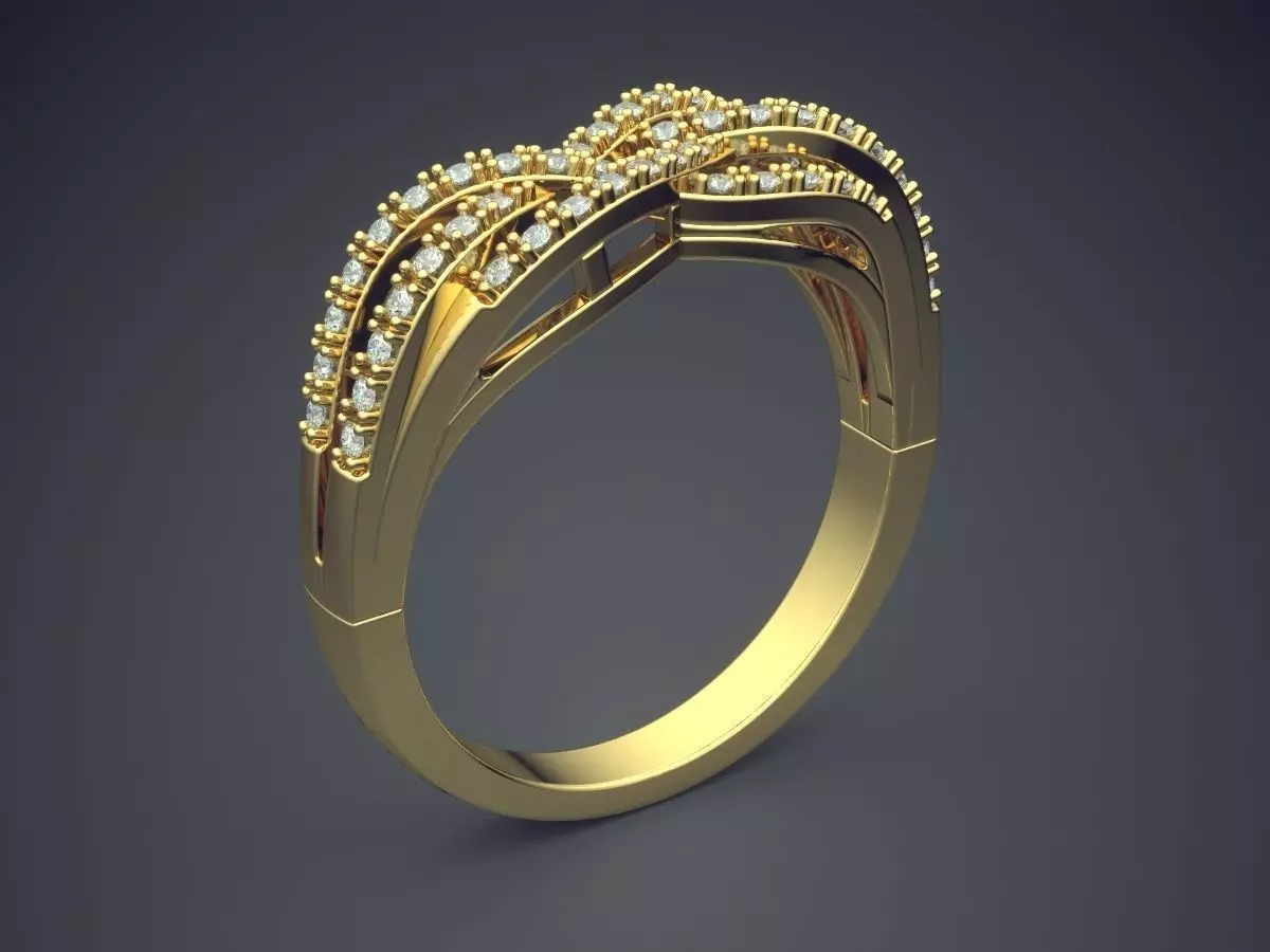 Ring With Small Diamonds 1114 3D print model_0