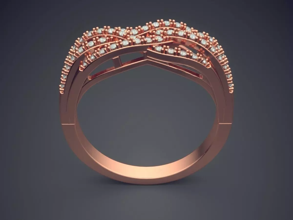 Ring With Small Diamonds 1114 3D print model_2