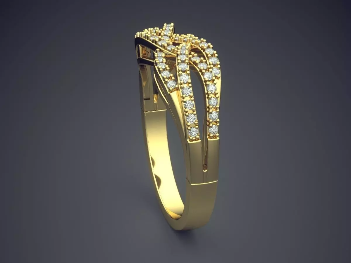 Ring With Small Diamonds 1114 3D print model_3