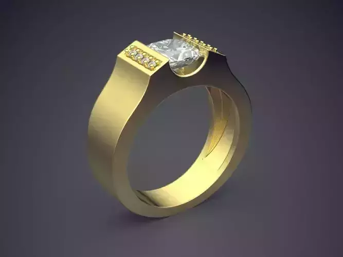 Unique Design Textured Masculine Ring 1112 3D print model