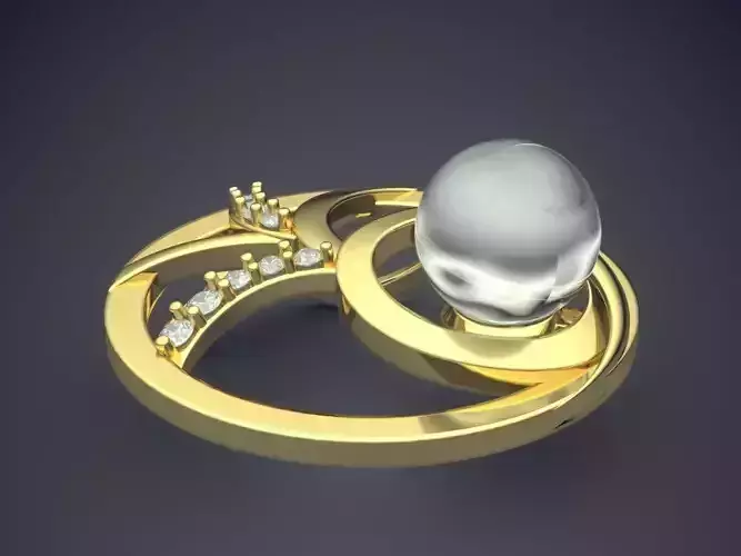 Oval Pendant With Pearl 1096