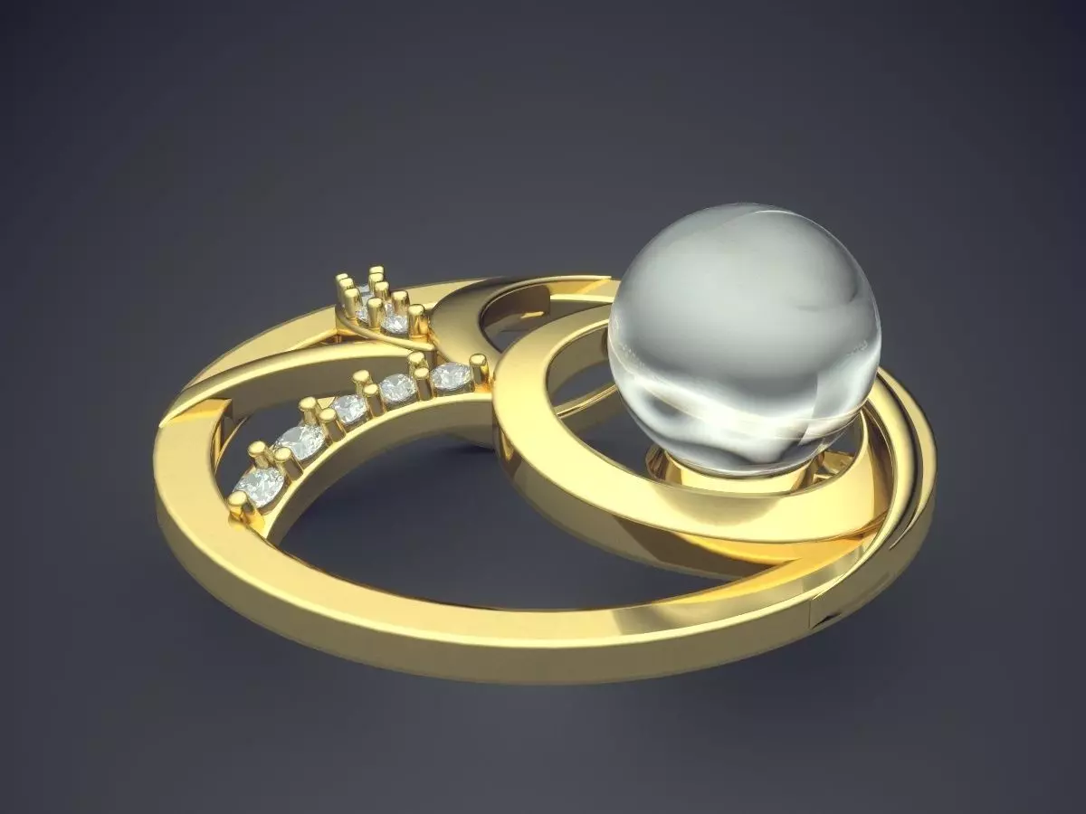 Oval Pendant With Pearl 1096 3D print model