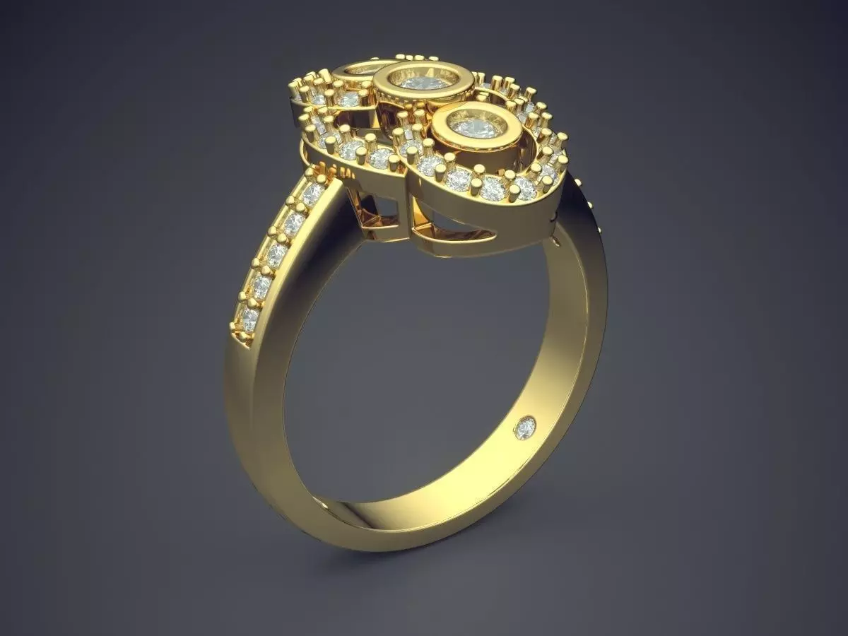 Luxurious Perfectly Detailed Elegant Ring for Women 1092 3D print model