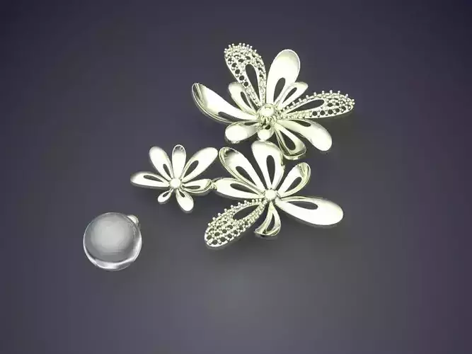 Flower Shaped Pendant With Pearl