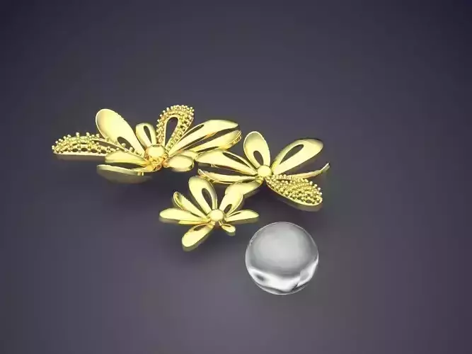 Flower Shaped Pendant With Pearl