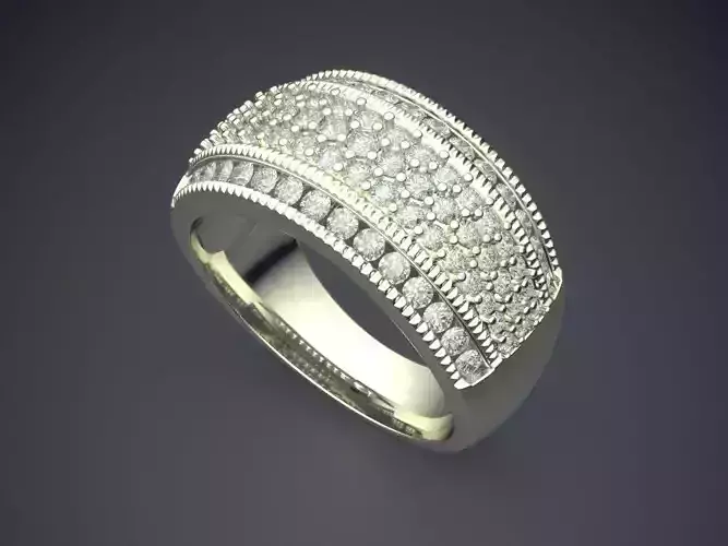 Thick Ring With Diamonds 1086
