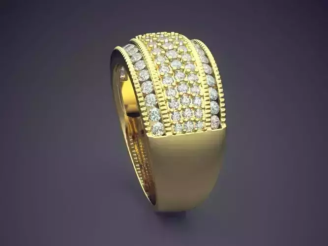 Thick Ring With Diamonds 1086