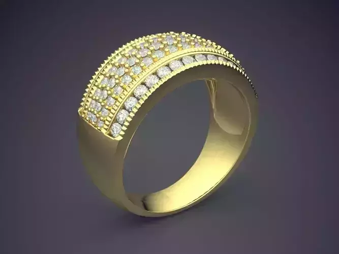 Thick Ring With Diamonds 1086