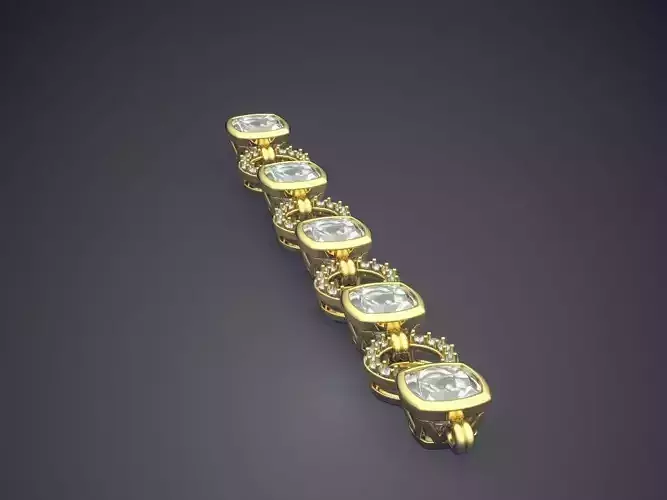 Thick Bracelet With Big Diamonds 1077