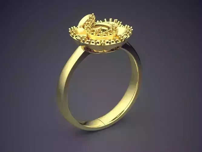 Flower Shaped Ring 1070 3D print model