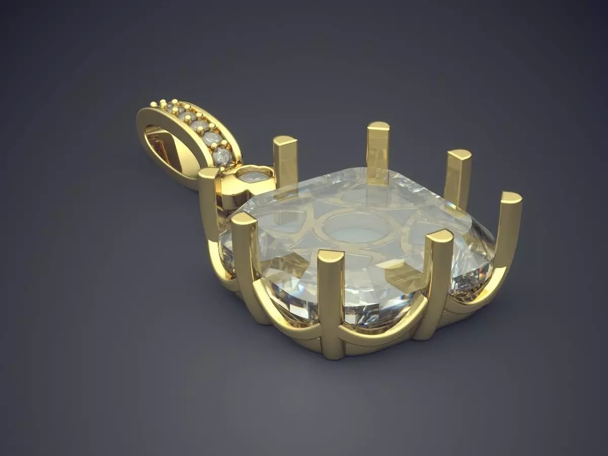 Pendant With Pearl Diamond 1054 3D print model