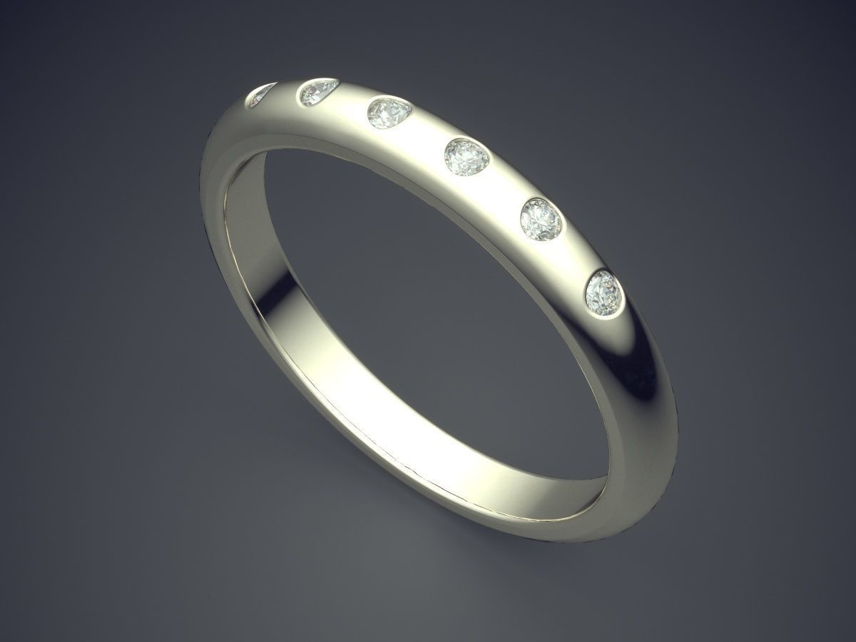 Thin Engagement Ring With Small Diamonds 1041 3D print model_1