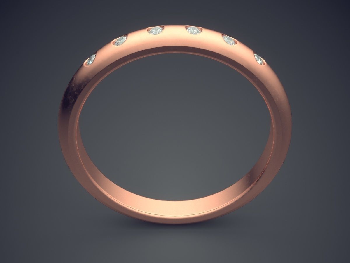 Thin Engagement Ring With Small Diamonds 1041 3D print model_2