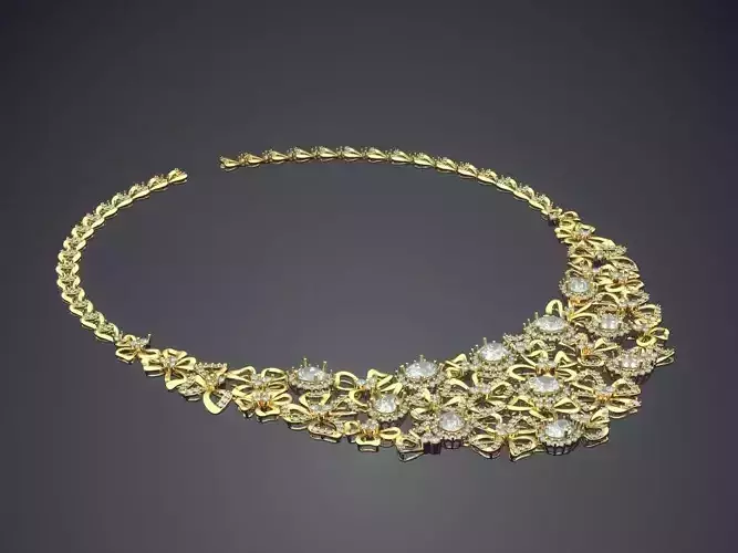Elegant Necklace With Diamonds 1050