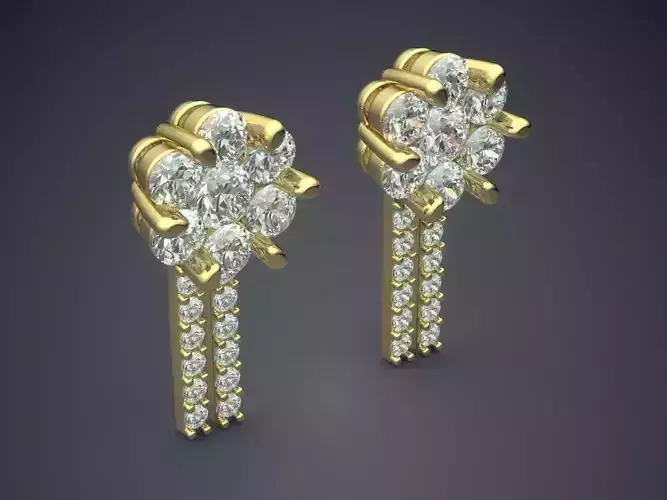 Oblong Earrings With Diamonds 1033