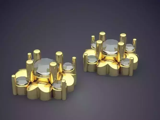 Vintage Feminine Diamond Earrings 1029