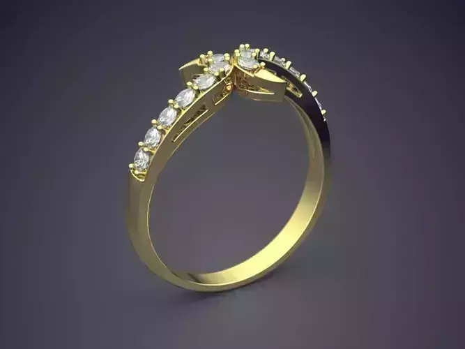 Elegant Wedding Ring With Diamonds 1027