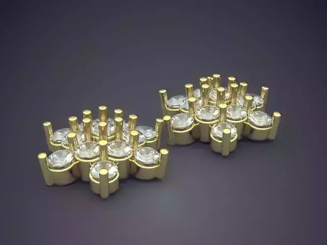 Flower Shaped Earrings With Diamonds 1026