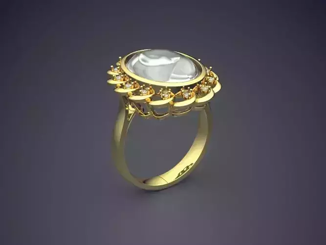 Vintage Classic Fancy Pearl Diamond Ring 1019 