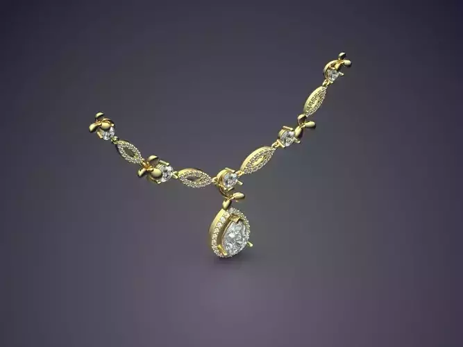 Elegant Necklace Pendant With Diamonds 1017