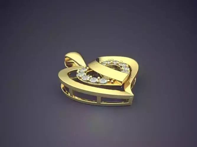 Heart-Shaped Diamond Pendant 1011