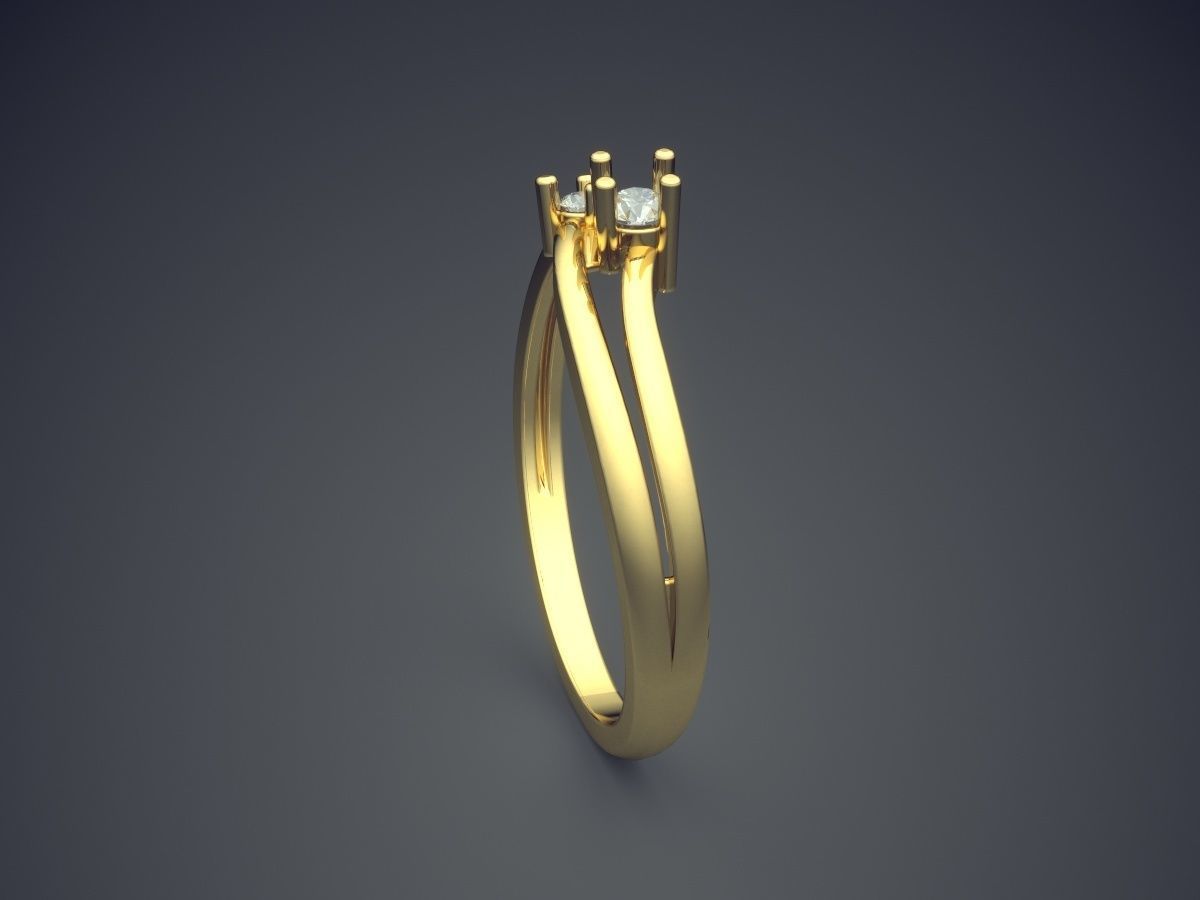 Thin Engagement Ring With Small Diamonds 1005 3D print model_3