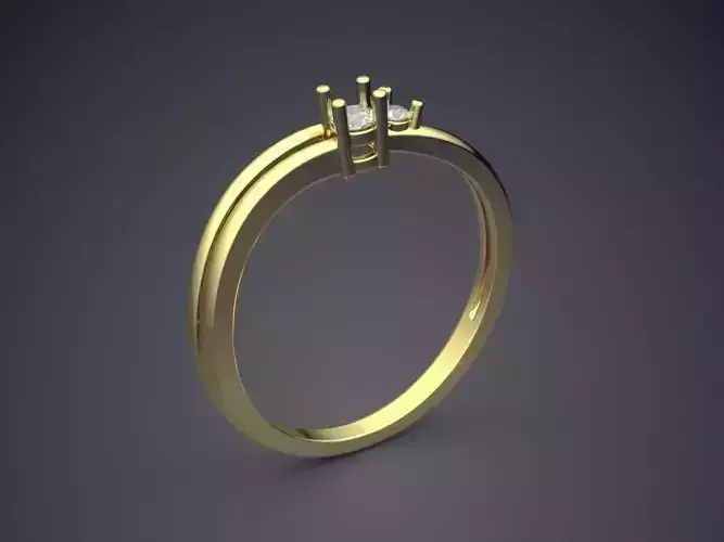 Thin Engagement Ring With Small Diamonds 1005