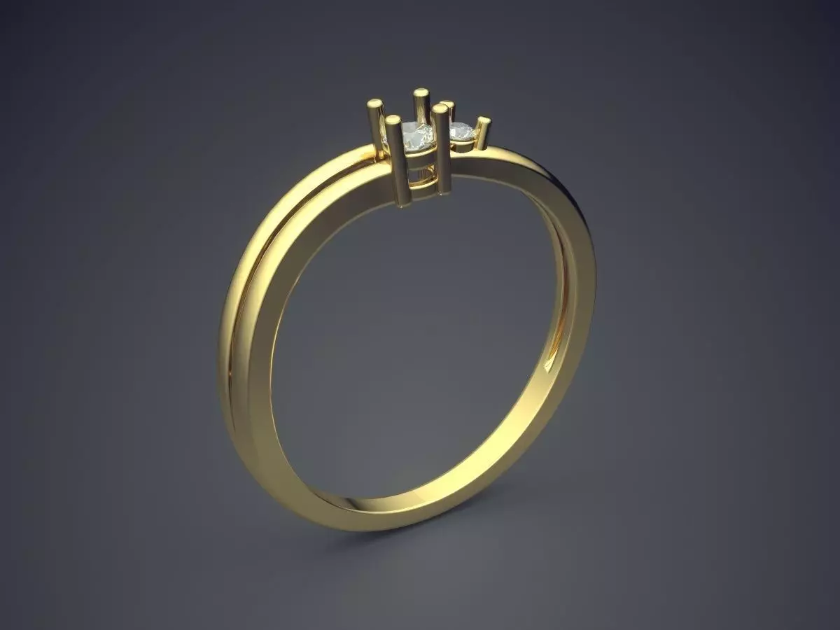 Thin Engagement Ring With Small Diamonds 1005 3D print model_0