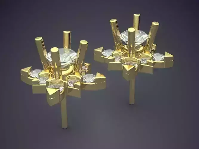 Flower Shaped Earrings With Diamonds 1000