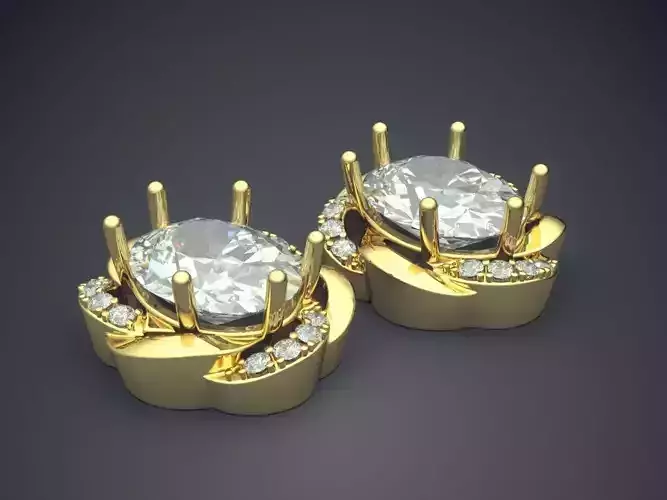 Stunning Feminine Flower Detailed Diamond Earrings 972