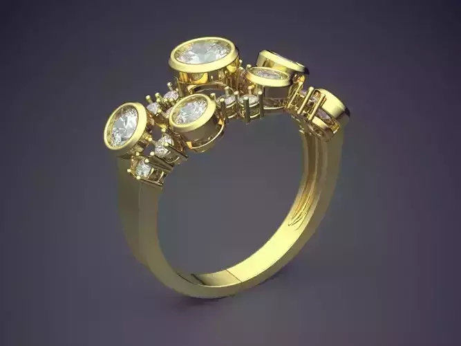Elegant Wedding Ring With Diamonds 744