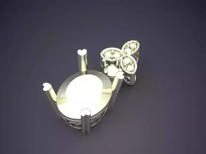 Pendant Necklace With Huge Pearl And Diamonds 627