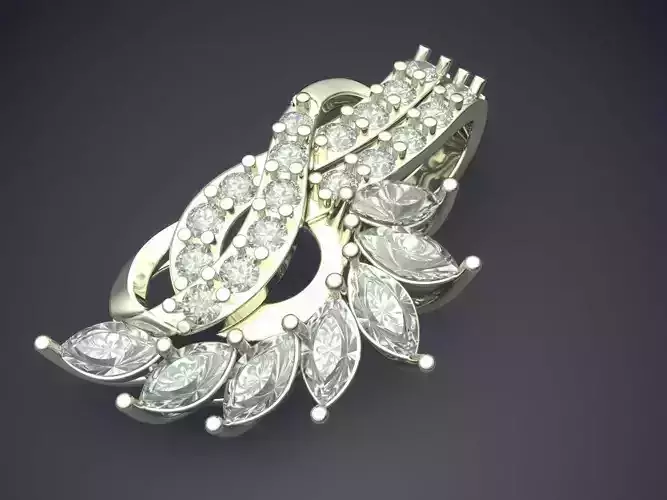 Flower-shaped Full Of Diamonds Pendant Necklace 682