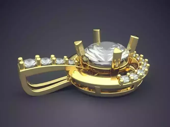 Pendant Necklace With Diamonds And Pearl 549