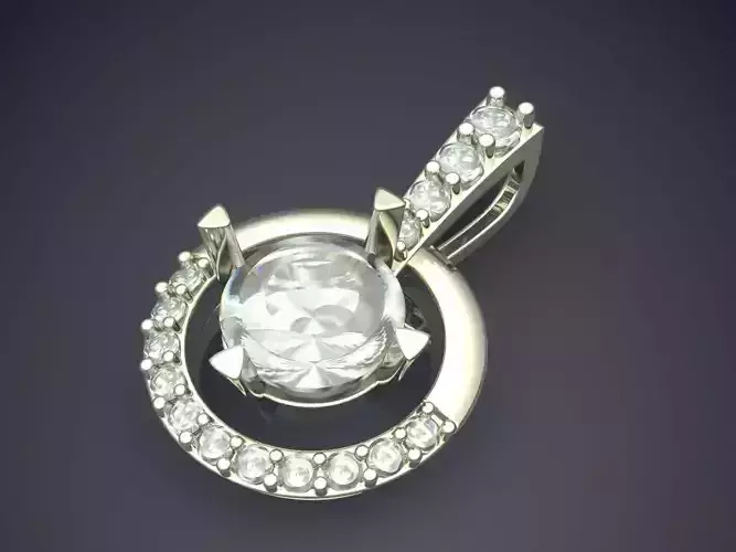 Pendant Necklace With Diamonds And Pearl 549