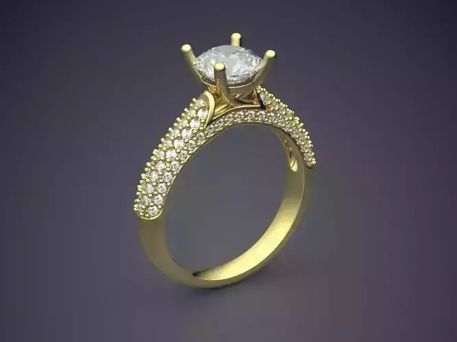 Thin Engagement Ring With Diamonds 555