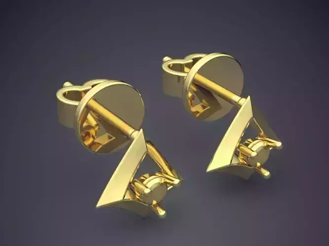 Classic Gorgeous Triangle Earrings with Diamonds 454