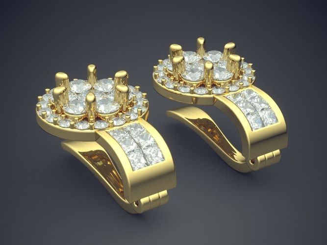 Full Of Diamonds Earrings 480 3D print model