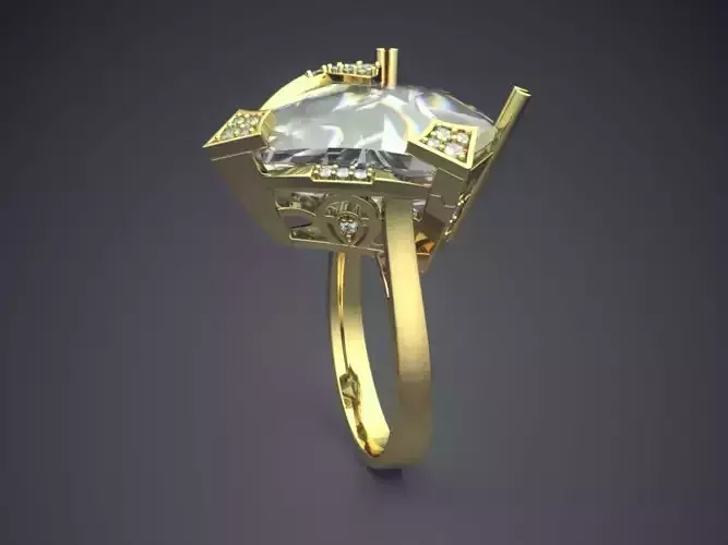 Wedding Ring With Huge Pearl Diamond 370