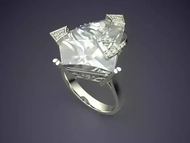Wedding Ring With Huge Pearl Diamond 370