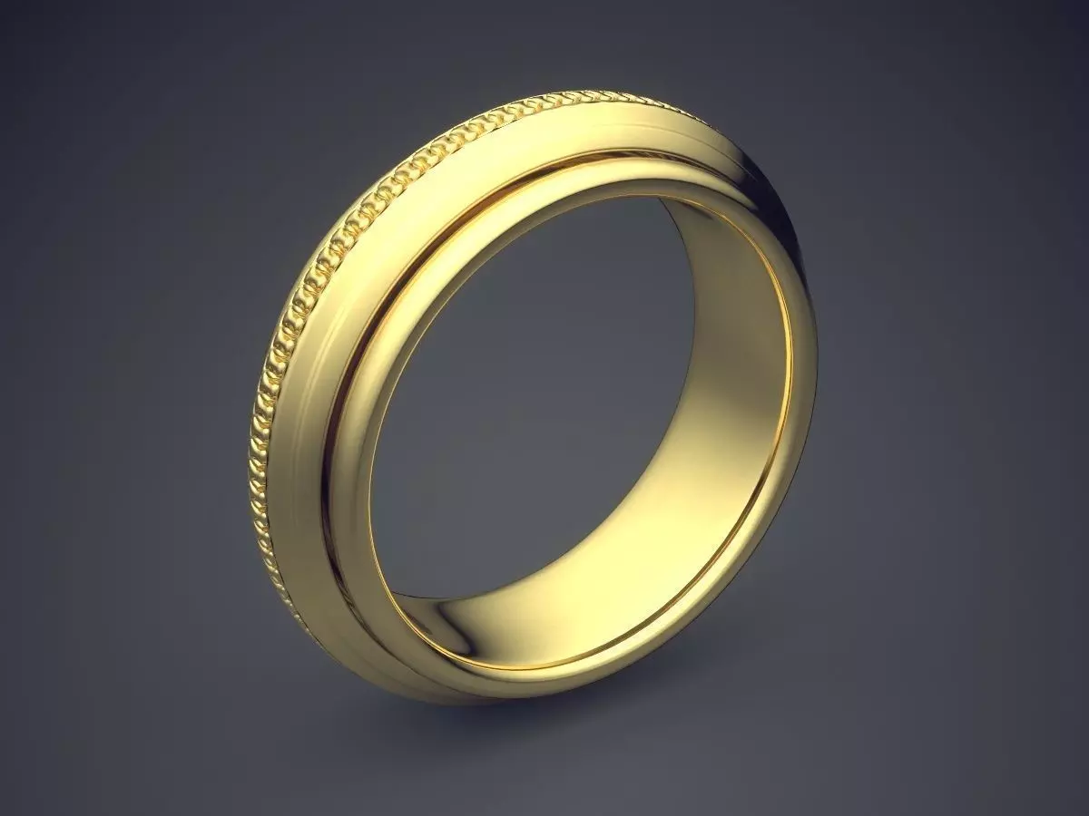Simple Minimal Textured and Layered Diamond Ring 2875 3D print model_0