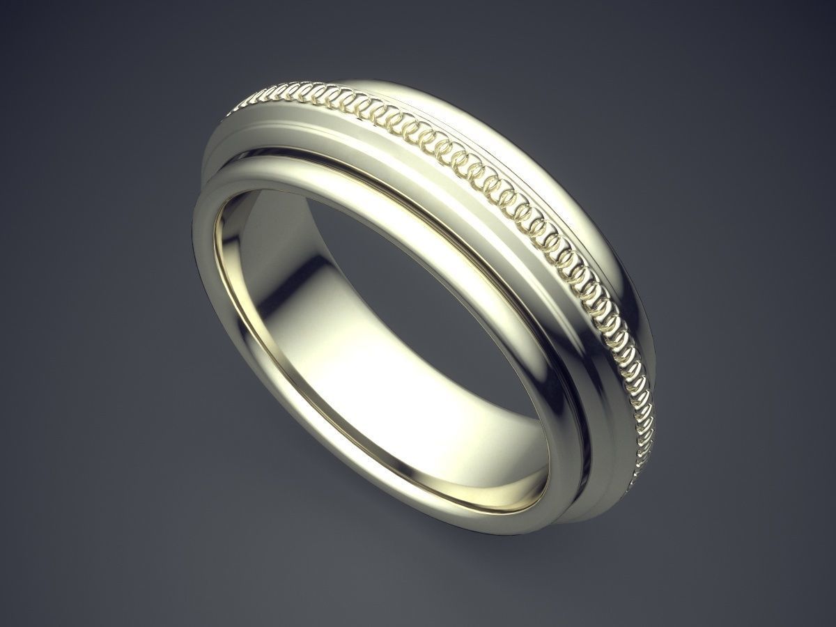 Simple Minimal Textured and Layered Diamond Ring 2875 3D print model_1