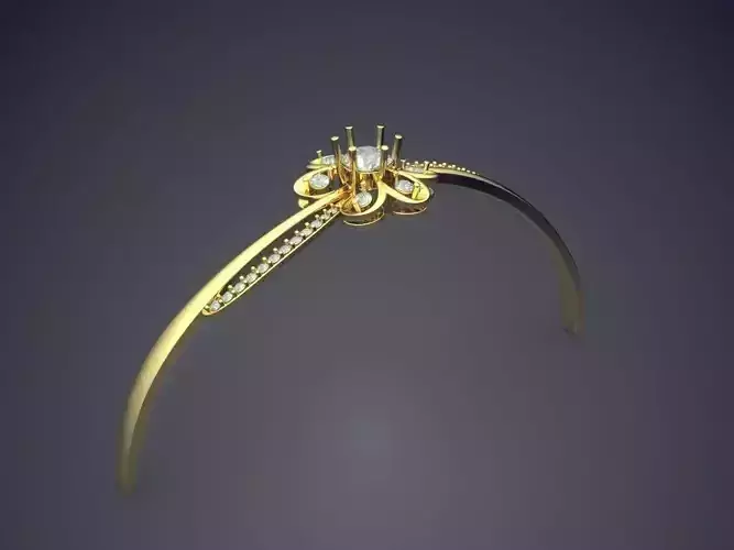 Flower-shape Pendant Necklace With Diamonds 2819