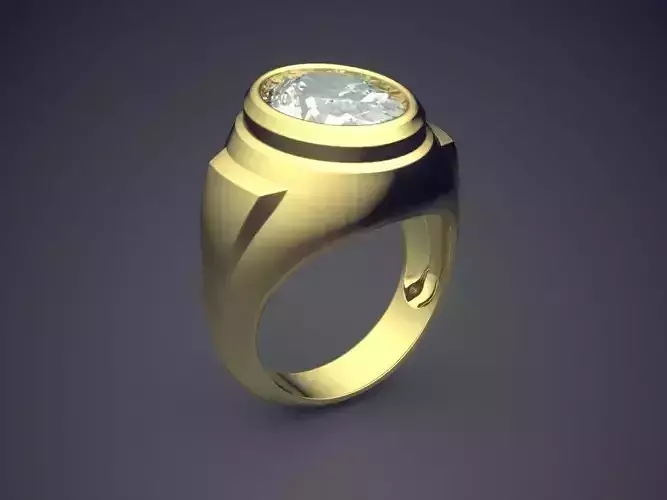 Thick Wedding Ring With Big Pearl Diamond 259