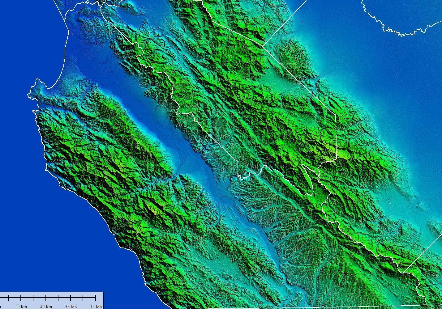 3D satellite terrain model of Monterey county California 3D print model_2