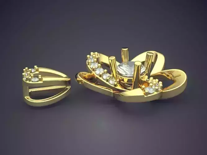 Flower-shape Pendant With Diamonds 2552