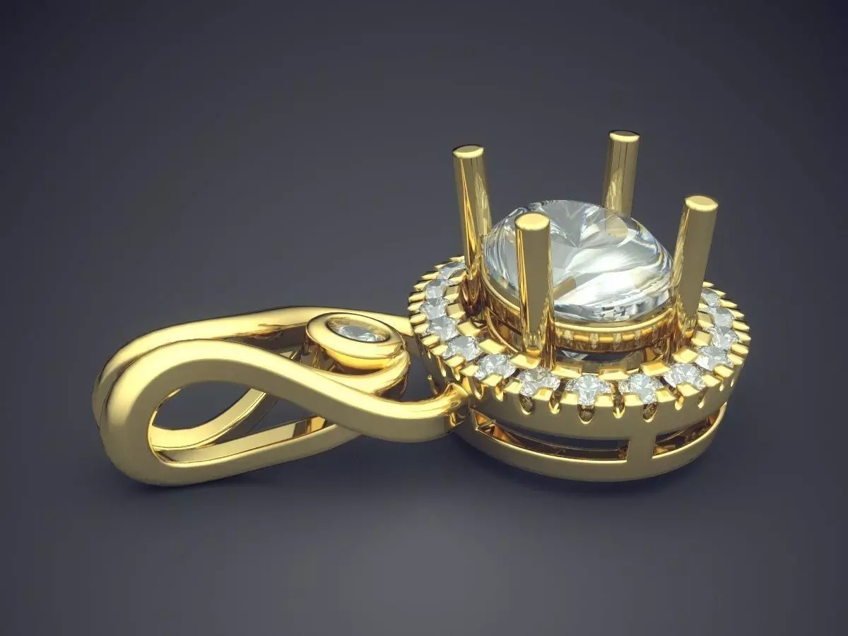 Pedant With Ornaments And Diamond 2506 3D print model_3