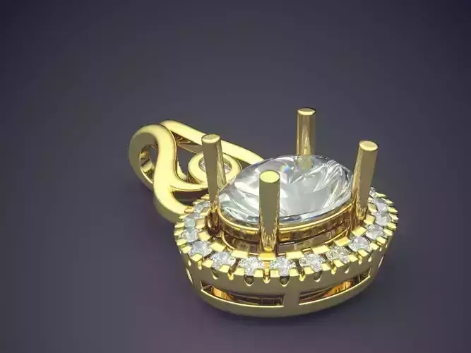 Pedant With Ornaments And Diamond 2506 3D print model